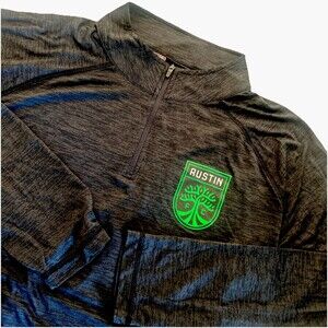 Austin FC MLS 1/4 Zip Men's XL Performance Lightweight L/S Logo Gray NEW